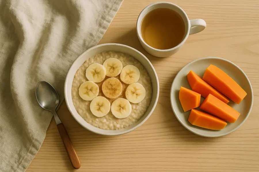 Café da manhã leve da primeira semana